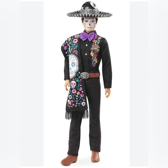 NRFB, Barbie 2021 Dia De Muertos Ken Doll Day Of The Dead, Colorfull Mattel, NEW - Picture 3 of 16